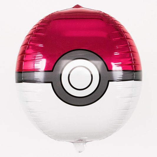 Un globo de pokeball para cumpleaños sobre el tema de Pokemons