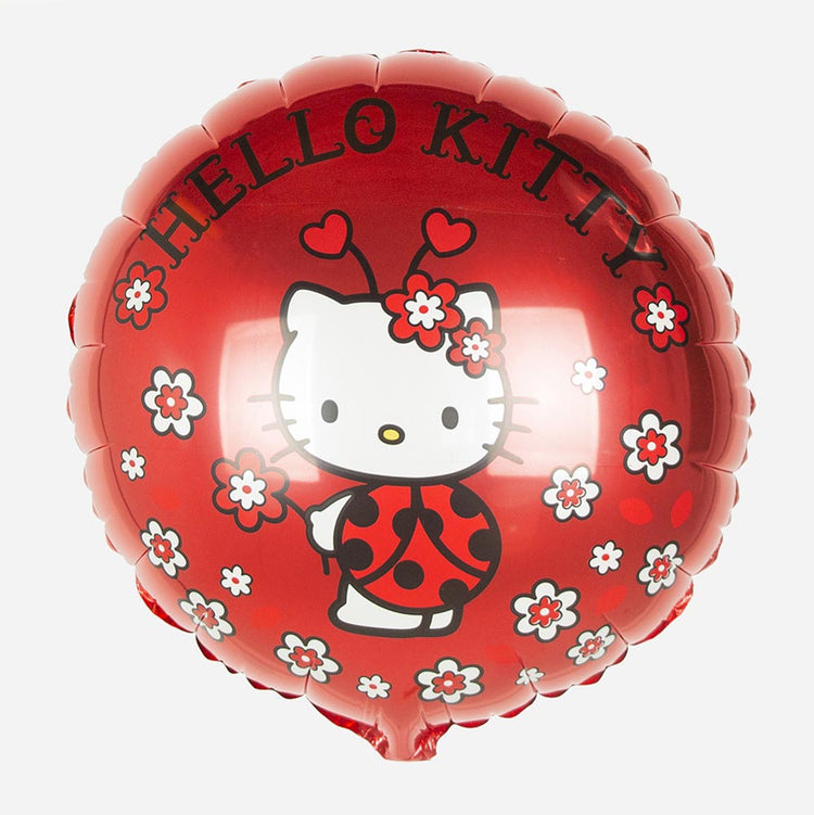 Ballon hélium hello kitty coccinelle : deco anniversaire fille, baby shower fille