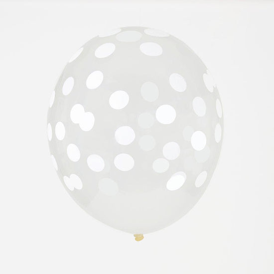Ballons confettis blancs pour déco de mariage, anniversaire ou baby shower.