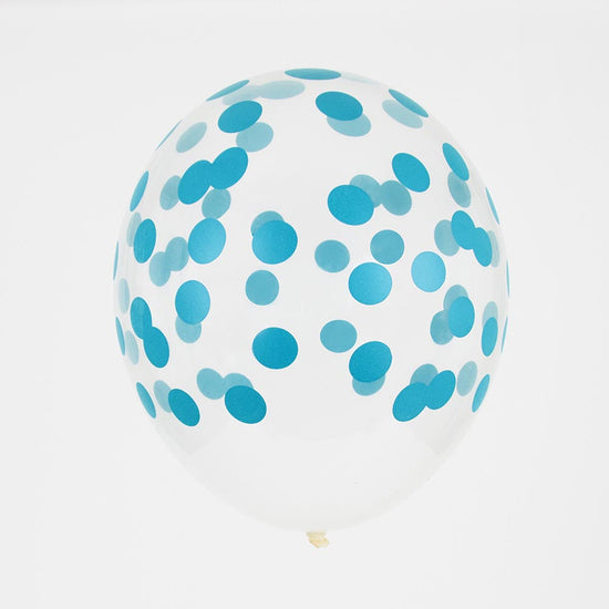 Ballon baudruche confettis bleu my little day pour anniversaire, baby shower, mariage
