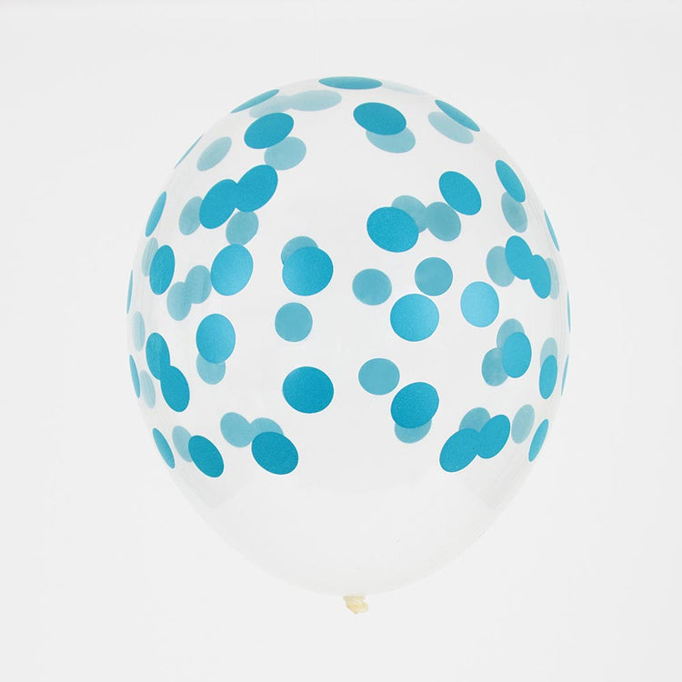 Mi pequeño globo de confeti azul de día para cumpleaños, baby shower, boda