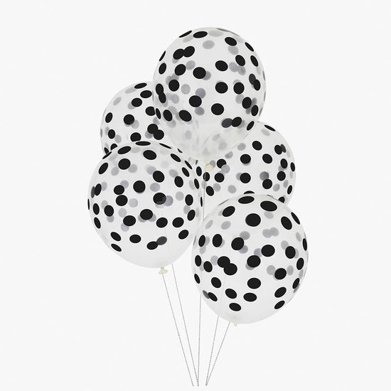 Ballons de baudruche confettis noirs My Little Day pour deco fete anniversaire