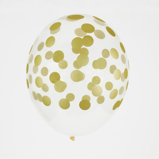 Ballons imprimés confettis dorés de My Little Day pour deco de fete ou mariage.