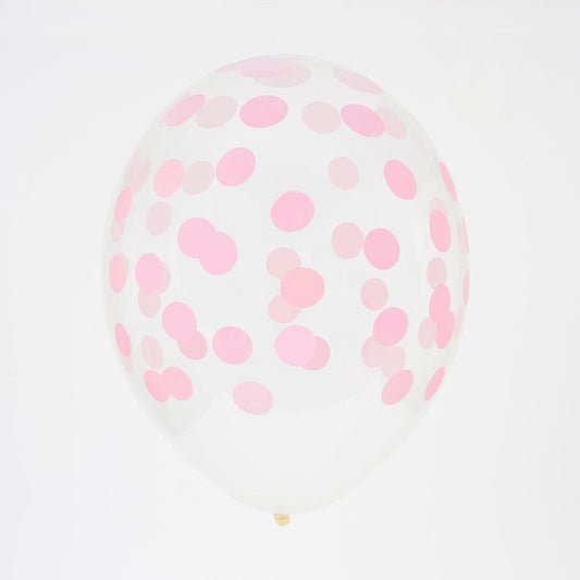 Ballons imprimés confettis roses de My Little Day pour baby shower.