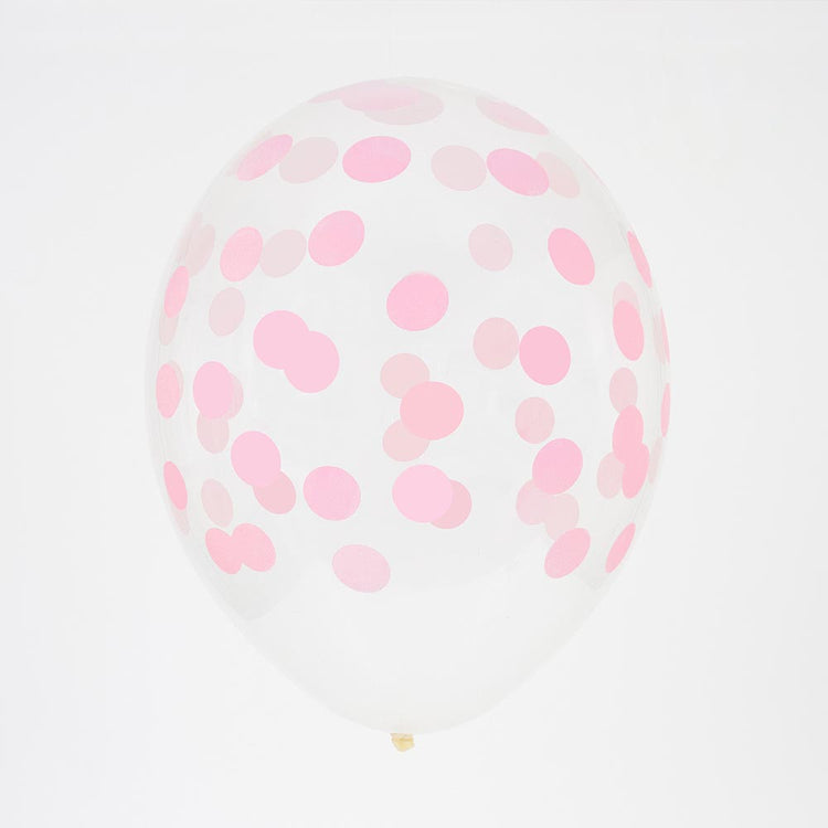 Ballons imprimés confettis roses de My Little Day pour baby shower.