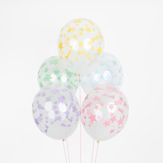 5 ballons de baudruche étoiles pour decoration anniversaire enfant
