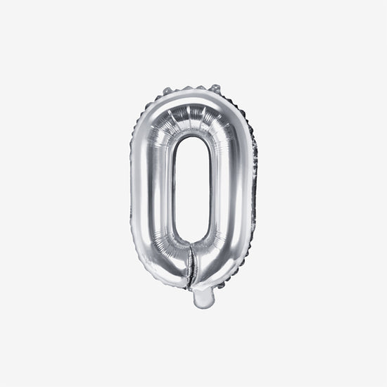 Petit ballon lettre argenté O pour decoration anniversaire et decoration mariage