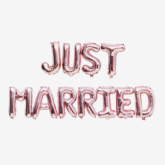 Palloncini in elio oro rosa Decorazioni per matrimoni Just Married