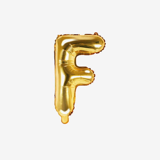 Petit ballon lettre doré F pour decoration anniversaire et decoration mariage