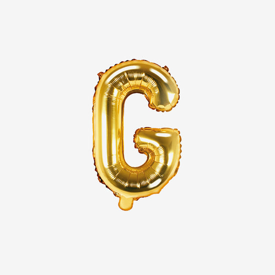 Petit ballon lettre doré G pour decoration anniversaire et decoration mariage