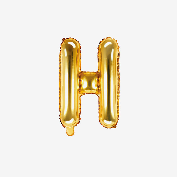 Petit ballon lettre doré H pour decoration anniversaire et decoration mariage