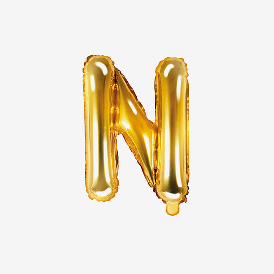 Petit ballon lettre doré N pour decoration anniversaire et decoration mariage