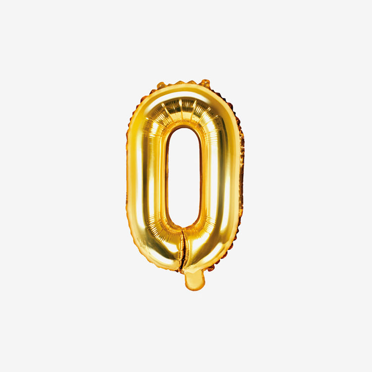 Pequeño globo con letras doradas O para decoración de cumpleaños y decoración de bodas