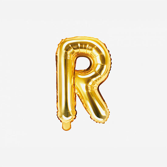 Petit ballon lettre doré R pour decoration anniversaire et decoration mariage