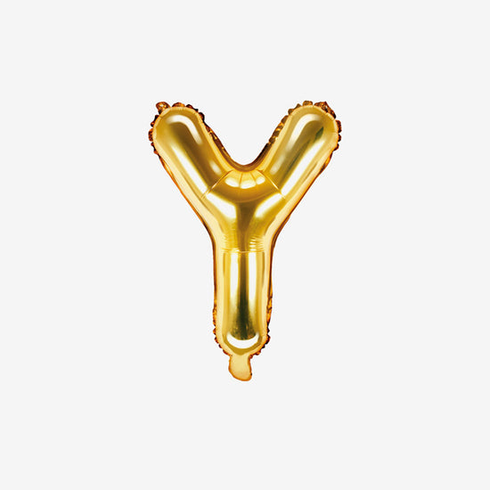 Pequeño globo dorado con letra Y para decoración de cumpleaños y decoración de bodas