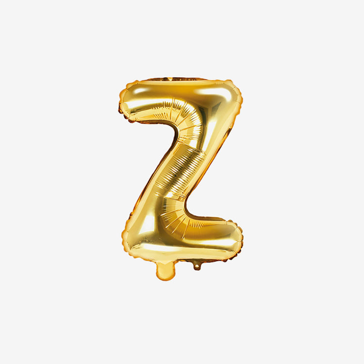 Pequeño globo dorado con letras Z para decoración de cumpleaños y decoración de bodas