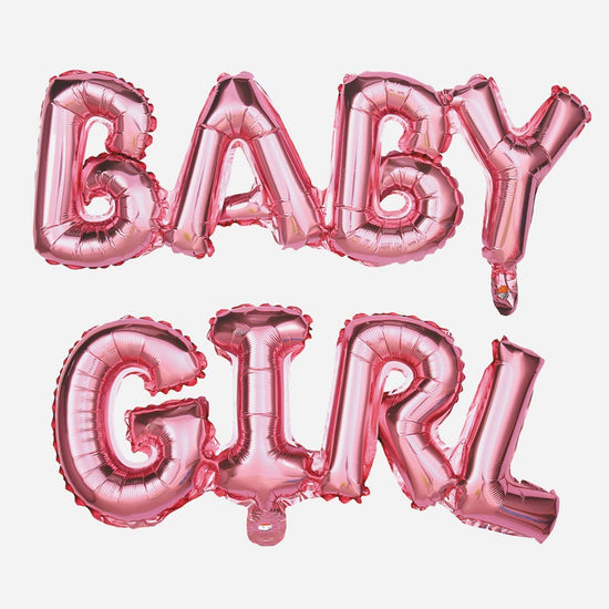 Ballon lettre baby girl rose pour faire une deco baby shower fille