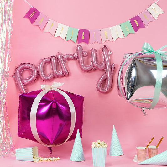 Cumpleaños de niña adolescente: decoración de cumpleaños de fiesta de globos femeninos