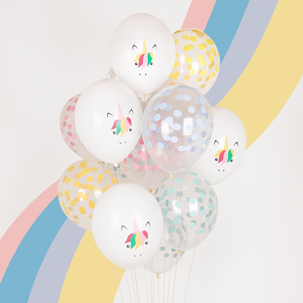 Déco de fête - Ballon de baudruche : 5 ballons licorne - décoration anniversaire  licorne