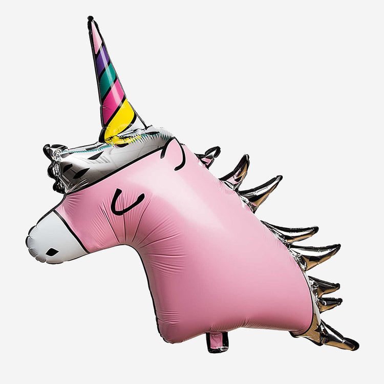 Decoración de cumpleaños: globo de unicornio multi rosa para cumpleaños de niña