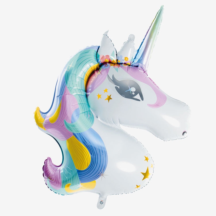 Decoración de cumpleaños: globo mágico de unicornio para cumpleaños de niña