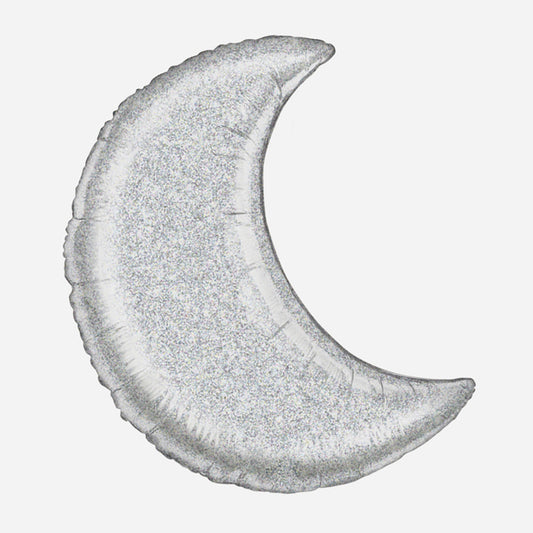 Ballon en forme de lune argentée pour décoration d'anniversaire astro