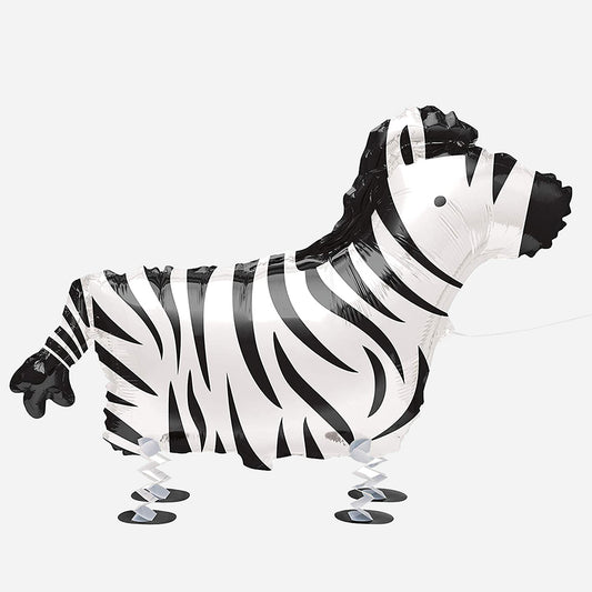 Anniversaire theme animaux de la savane : ballon marcheur zebre 