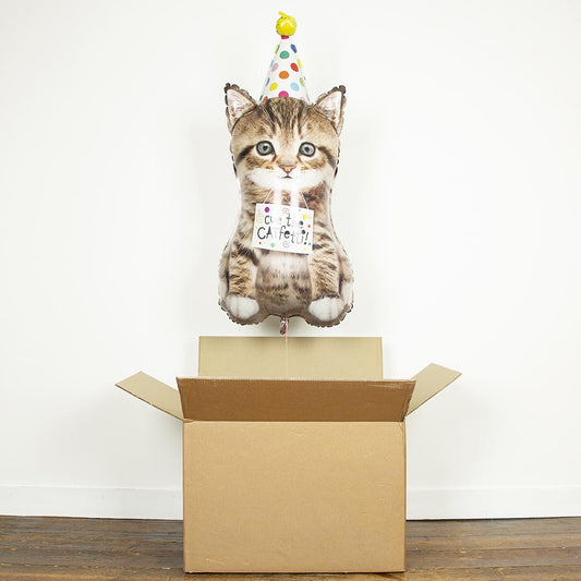 Decoración de cumpleaños de perros y gatos: lindo globo de helio de gato para cumpleaños