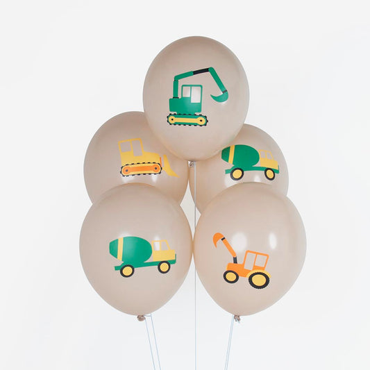 Set di palloncini sul tema del cantiere per il compleanno