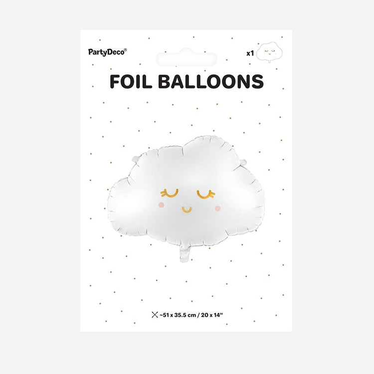Packaging ballon helium forme nuage souriant : deco baby shower