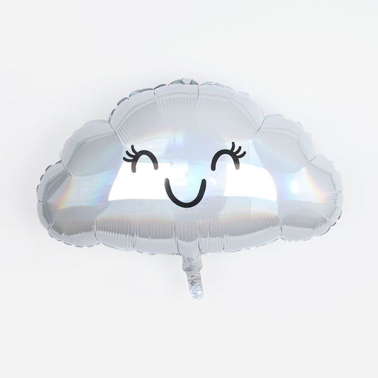 Ballon nuage visage iridescent pour décoration anniversaire enfant