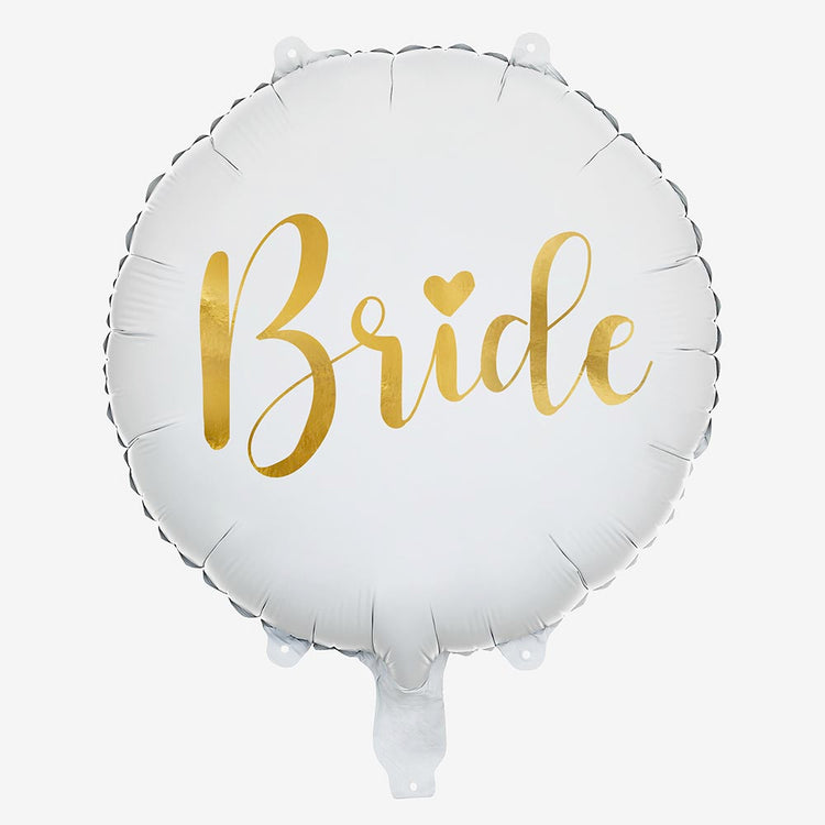 Ballon hélium bride to be blanc et doré pour decoration EVJF