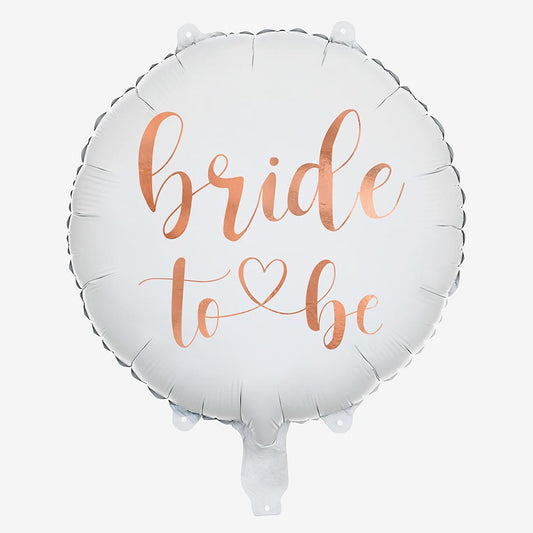 Ballon hélium bride to be blanc et rose gold pour decoration EVJF