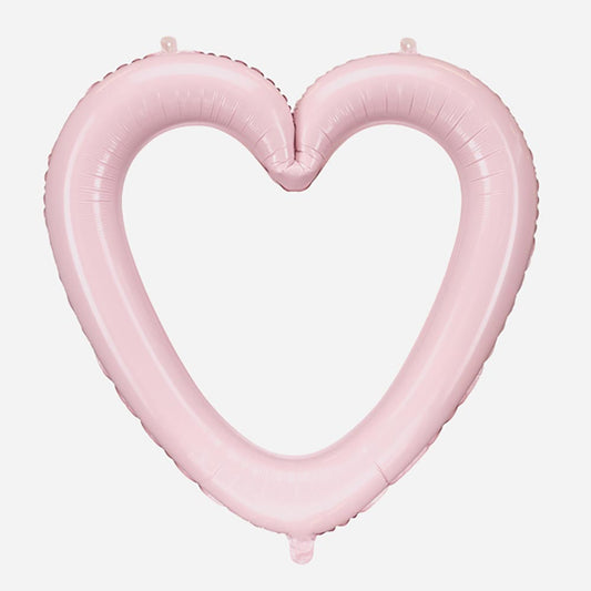 Ballon hélium cadre photo coeur rose pour accessoire photbooth EVJF