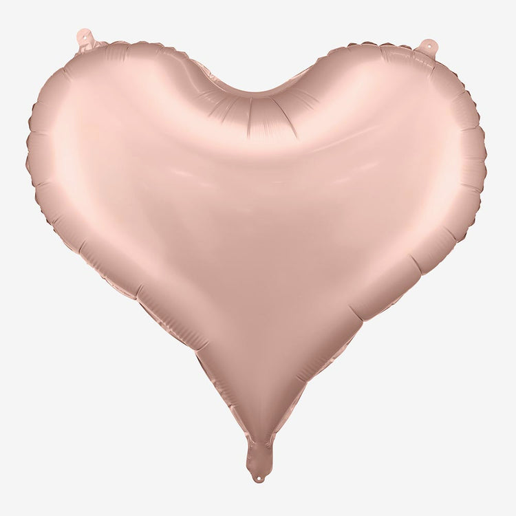 Ballon hélium en forme de coeur rose gold pour décoration mariage