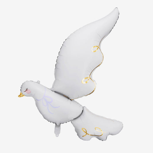 Globo de helio de paloma blanca para decoración de boda clásica.