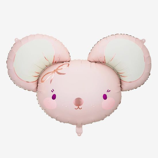 Ballon hélium en forme de souris rose pour deco baby shower fille