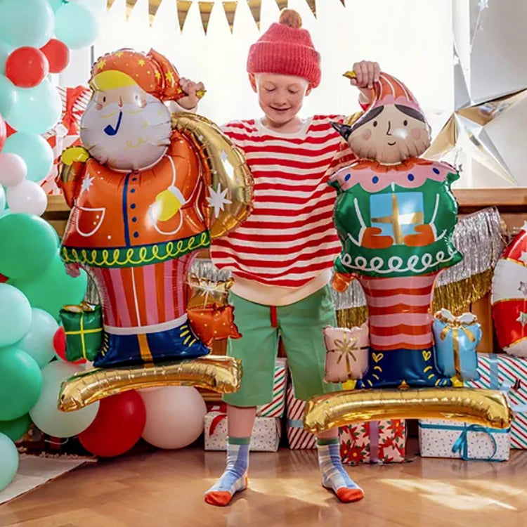 Idee décoration noel classique : ballon en forme de pere noel