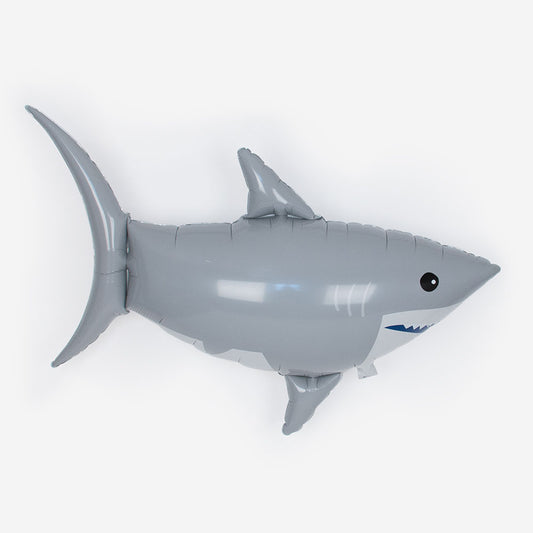Decoración de cumpleaños: globo de tiburón para cumpleaños de animales marinos