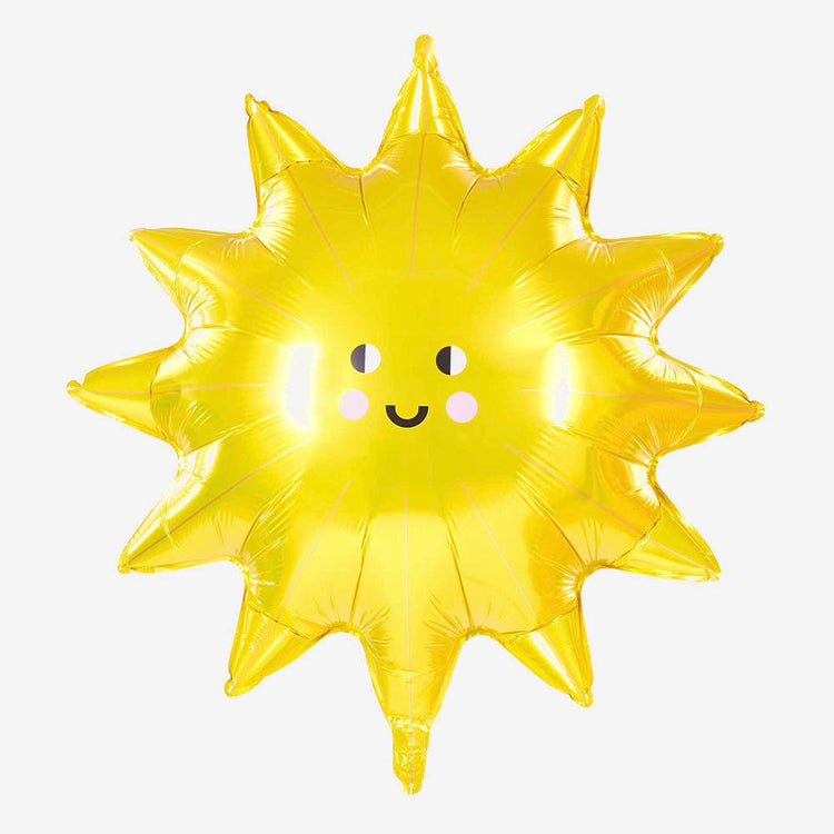 Ballon helium soleil jaune pour décoration anniversaire ou baby shower