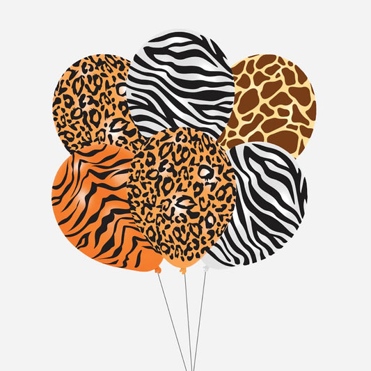 Idea de decoración de cumpleaños infantil: globo con temática de safari