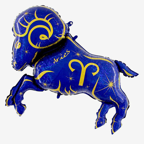 Globo astro de signo de Aries azul para decoración de cumpleaños de cosmos
