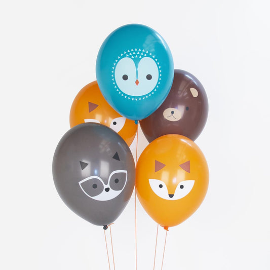 Children's birthday decoration: forest animal balloons