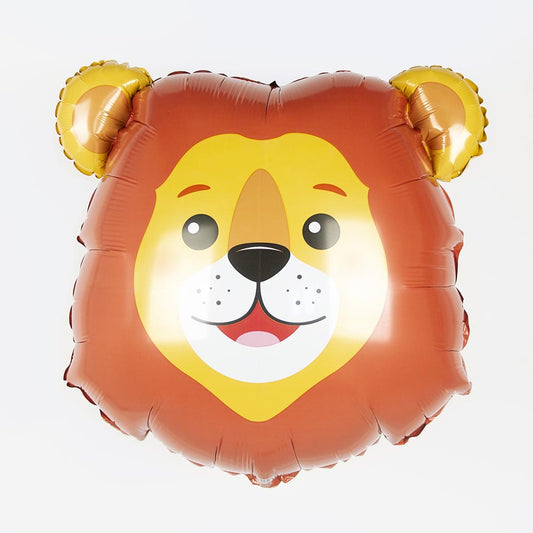 Ballon helium lion pour déco anniversaire animaux sauvages