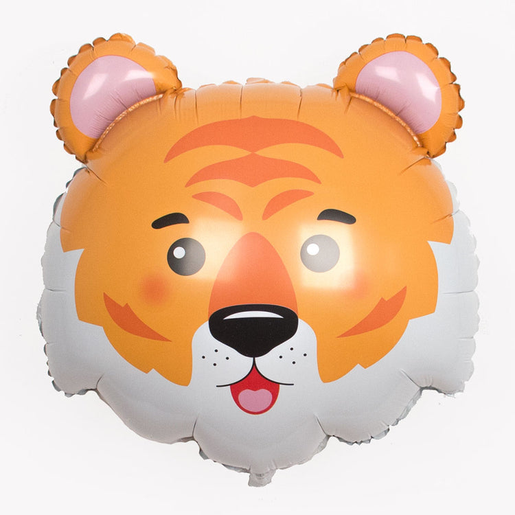 Ballon hélium tête de tigre pour anniversaire enfant