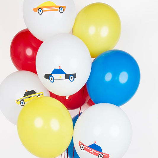Decoration anniversaire : ballons de baudruche voiture my Little Day