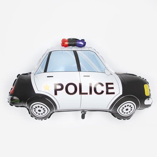 Decoración de cumpleaños: globo de coche de policía para cumpleaños de niño