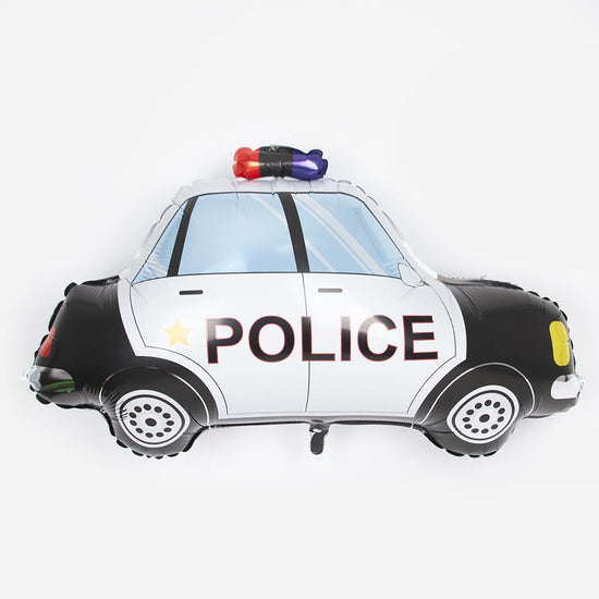 Deco anniversaire : ballon voiture de police pour anniversaire garcon