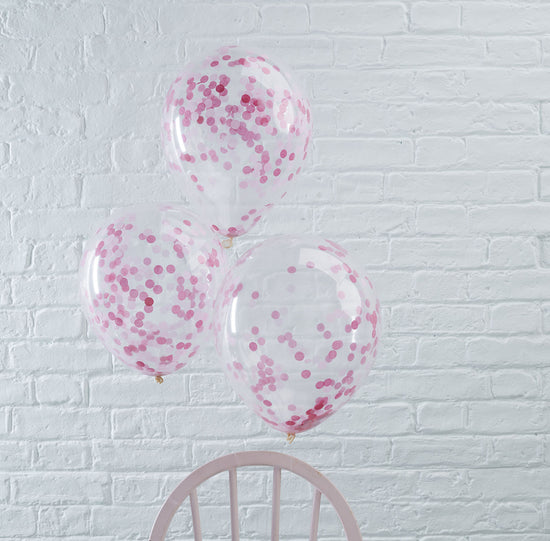 Des ballons de baudruches aux confettis roses pour tous vos évènements