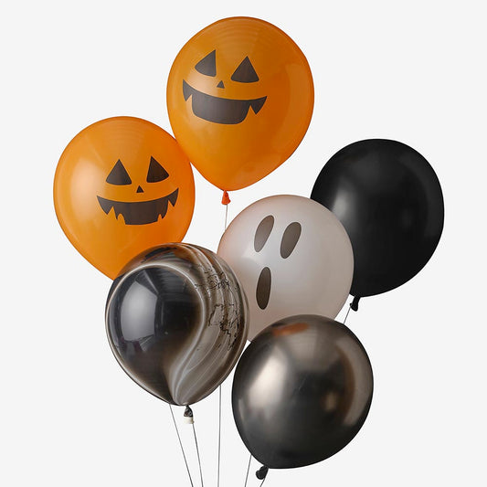 Ballons de baudruche motif fantomes pour decoration fete Halloween